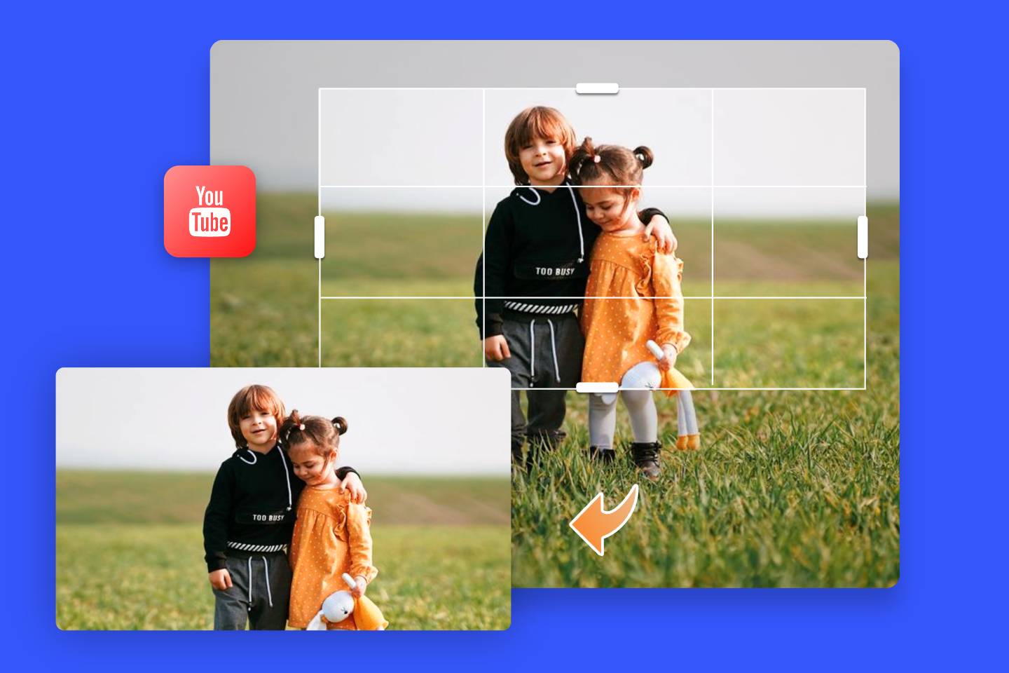resize a youtube banner of two kids with YouTube Banner Resizer