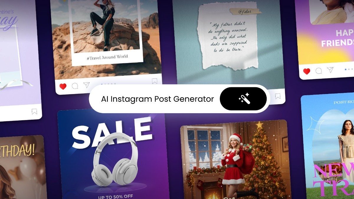 A banner image of the AI instagram post generator feature