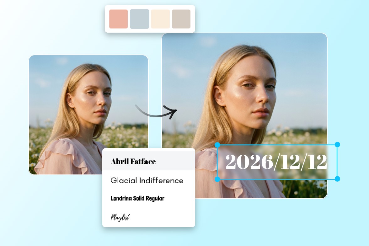 Add date to photo online for free with Fotor