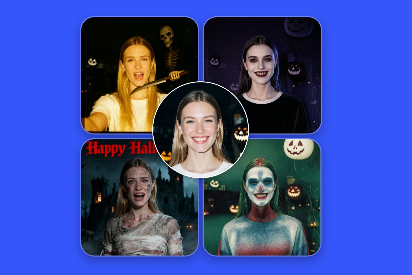 Add different Halloween filters to photo with AI online in Fotor