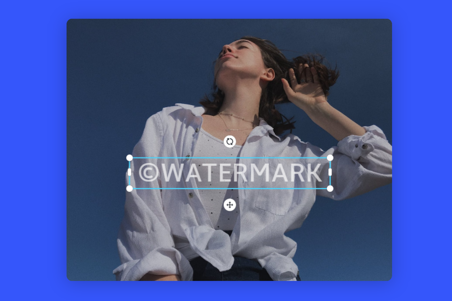 add watermark to a female image with fotor watermark maker
