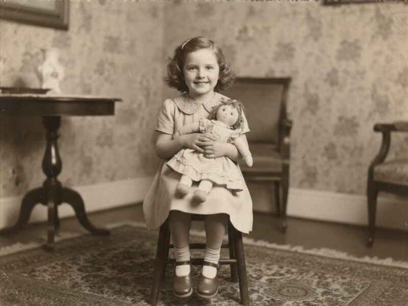 An old photo of a girl