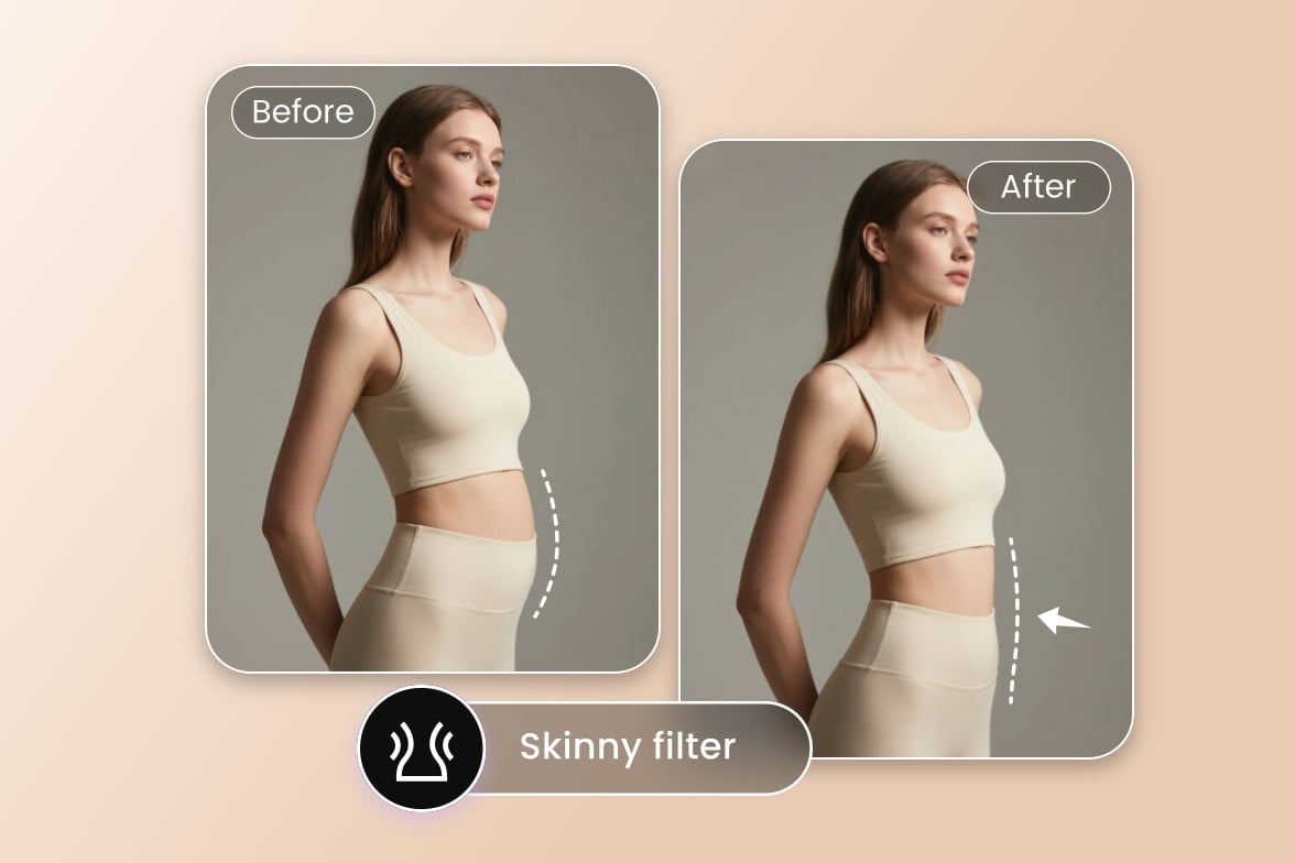 Apply a skinny filter to amke a lady slim