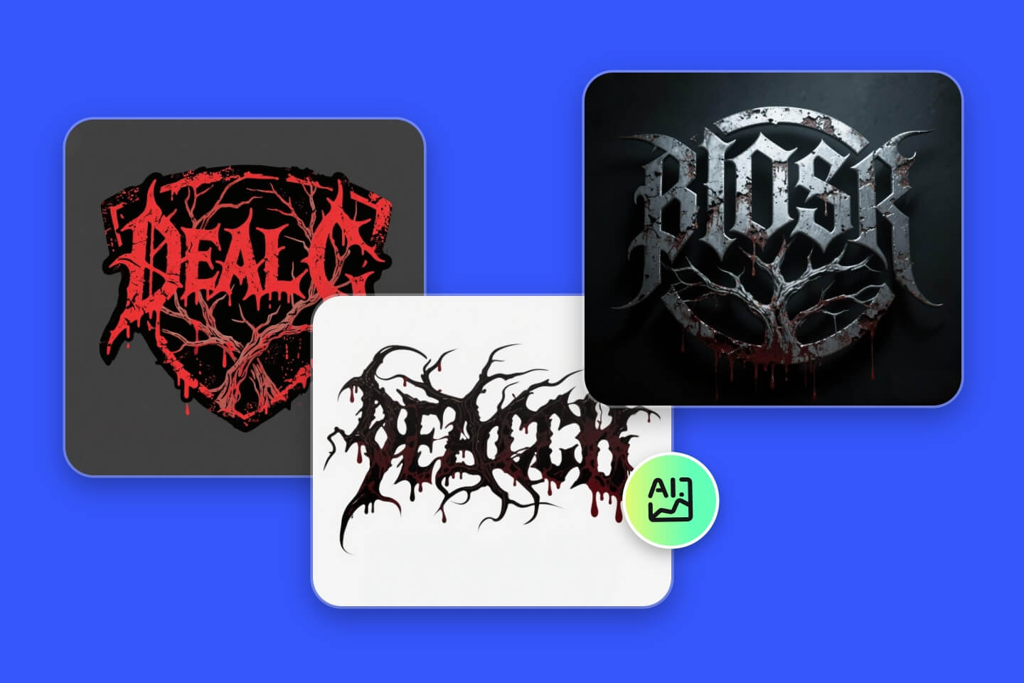 Banner for fotor ai death metal logo generator feature page