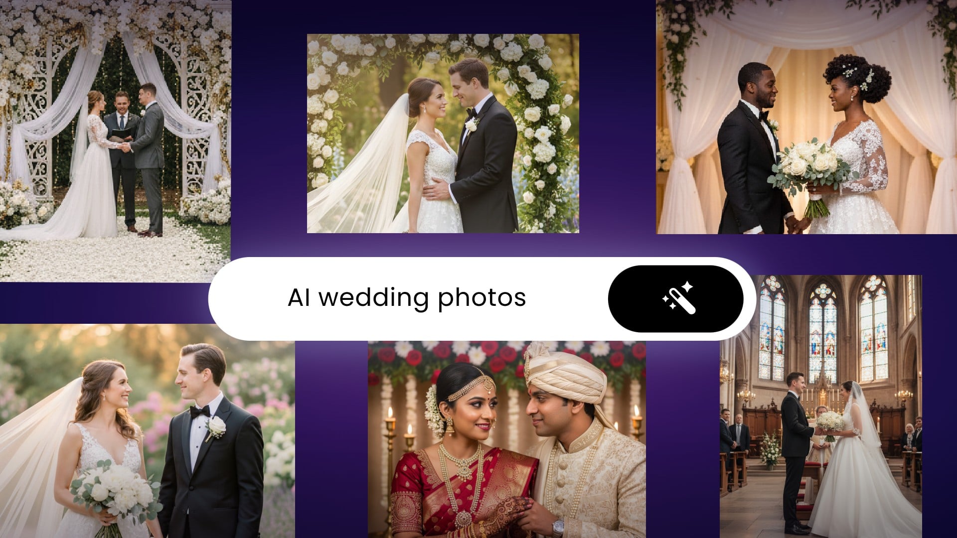 Banner for fotor ai wedding photo generator feature page