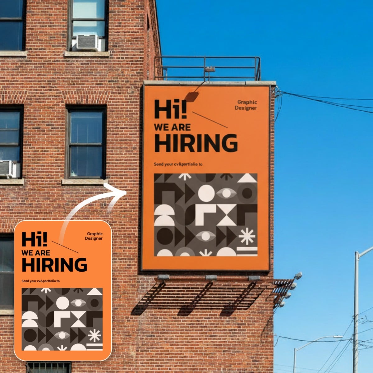 Banner of fotor poster mockup landing page