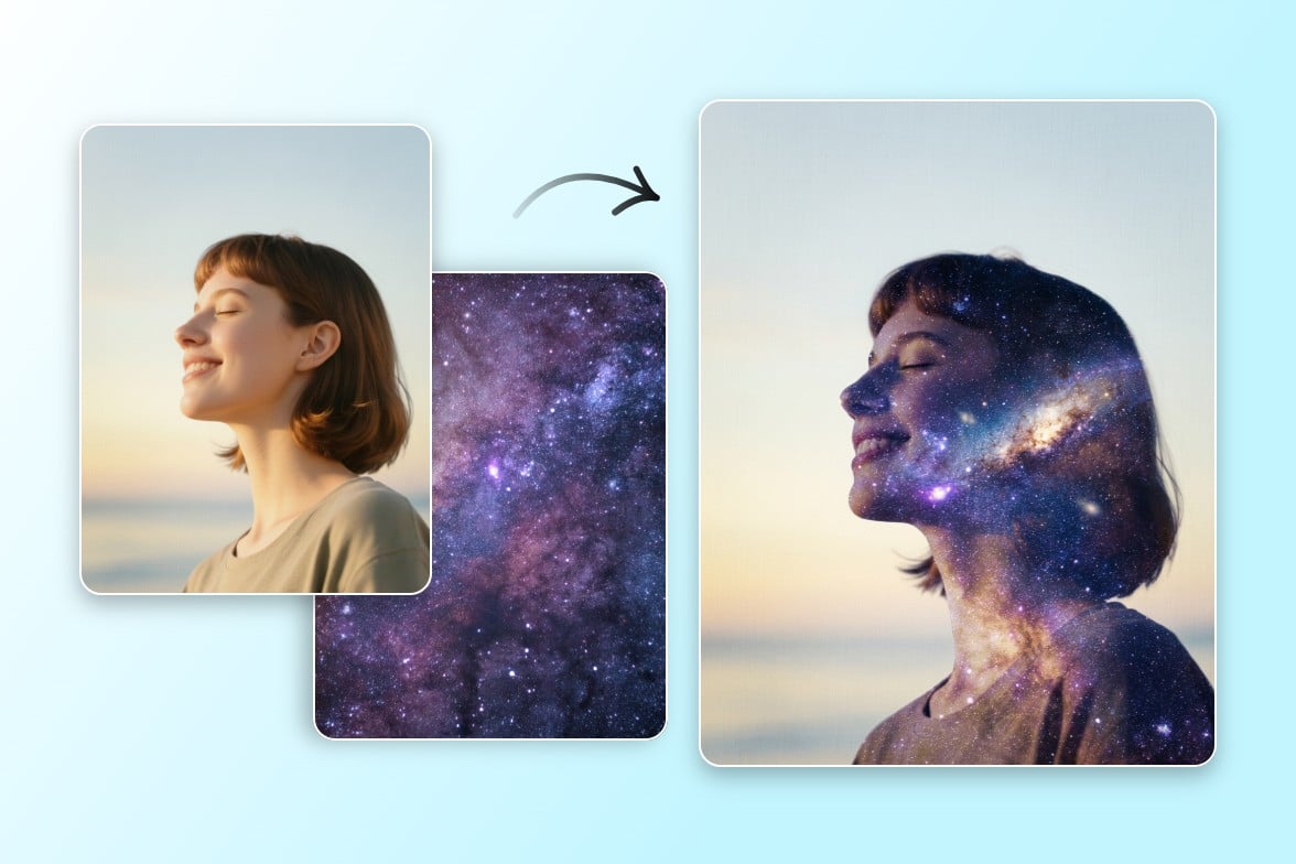 Blend a girl photo with a star image
