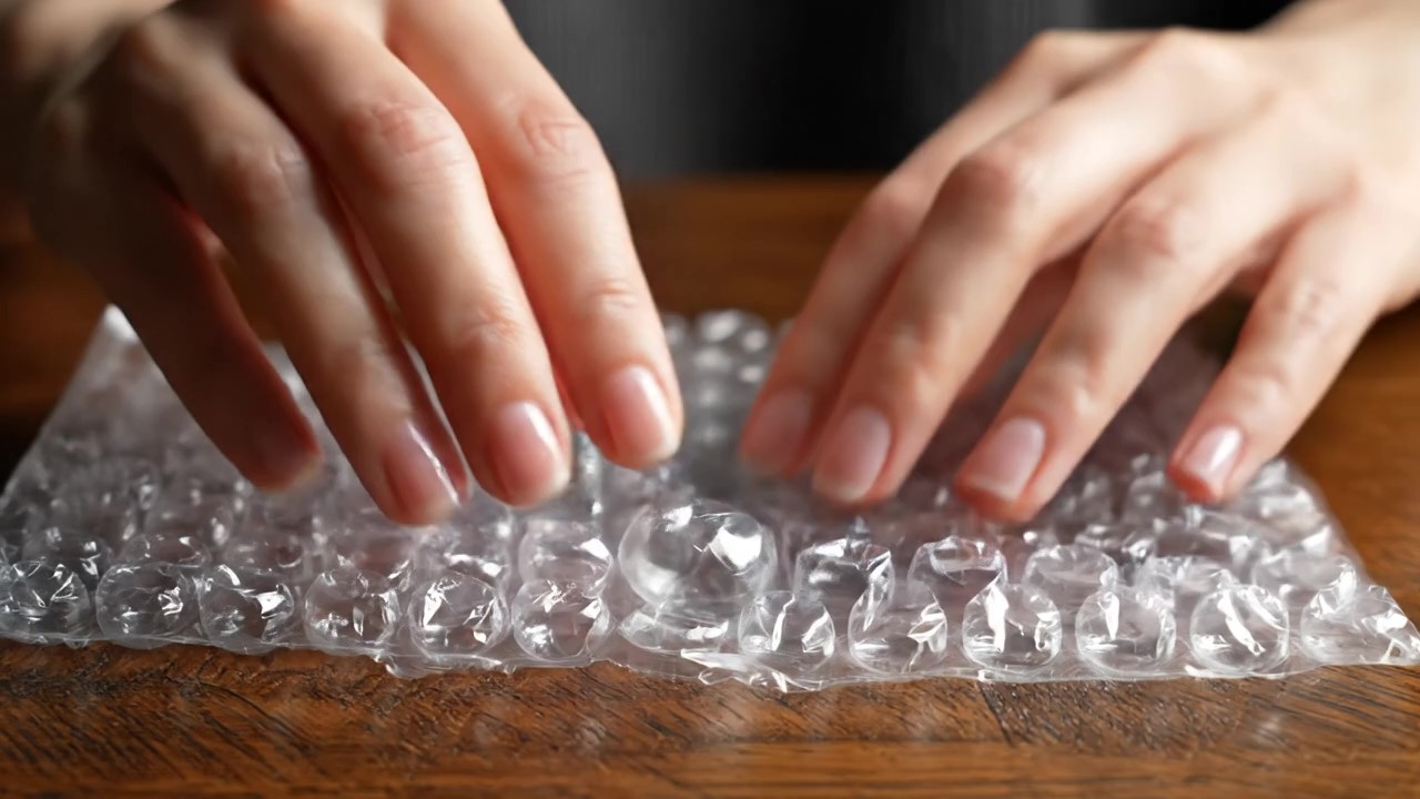Bubble wrap popping asmr video