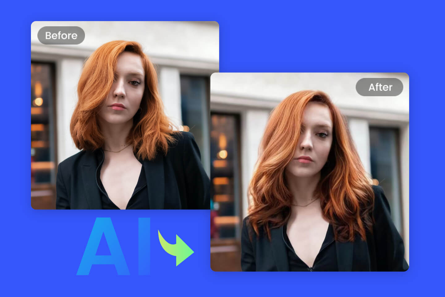 Change a girls short hair into long hair using Fotors AI long hair filter
