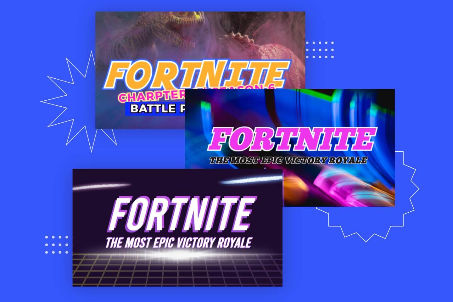 Colorful three fornite youtube thumbnail from fotor