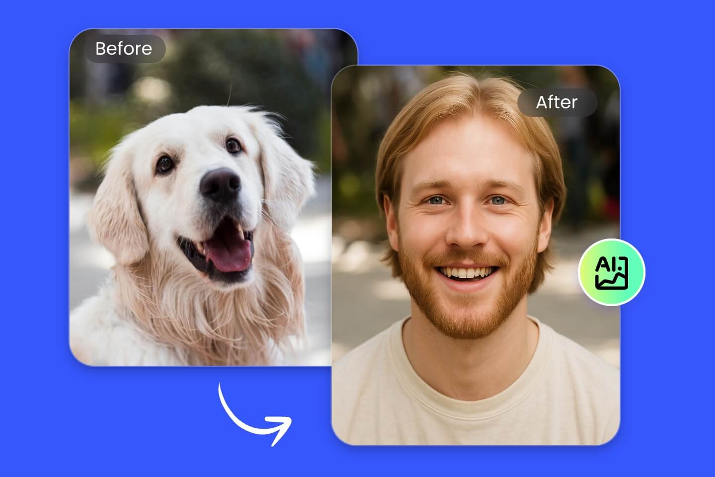 Convert pet to human online for free with Fotor AI