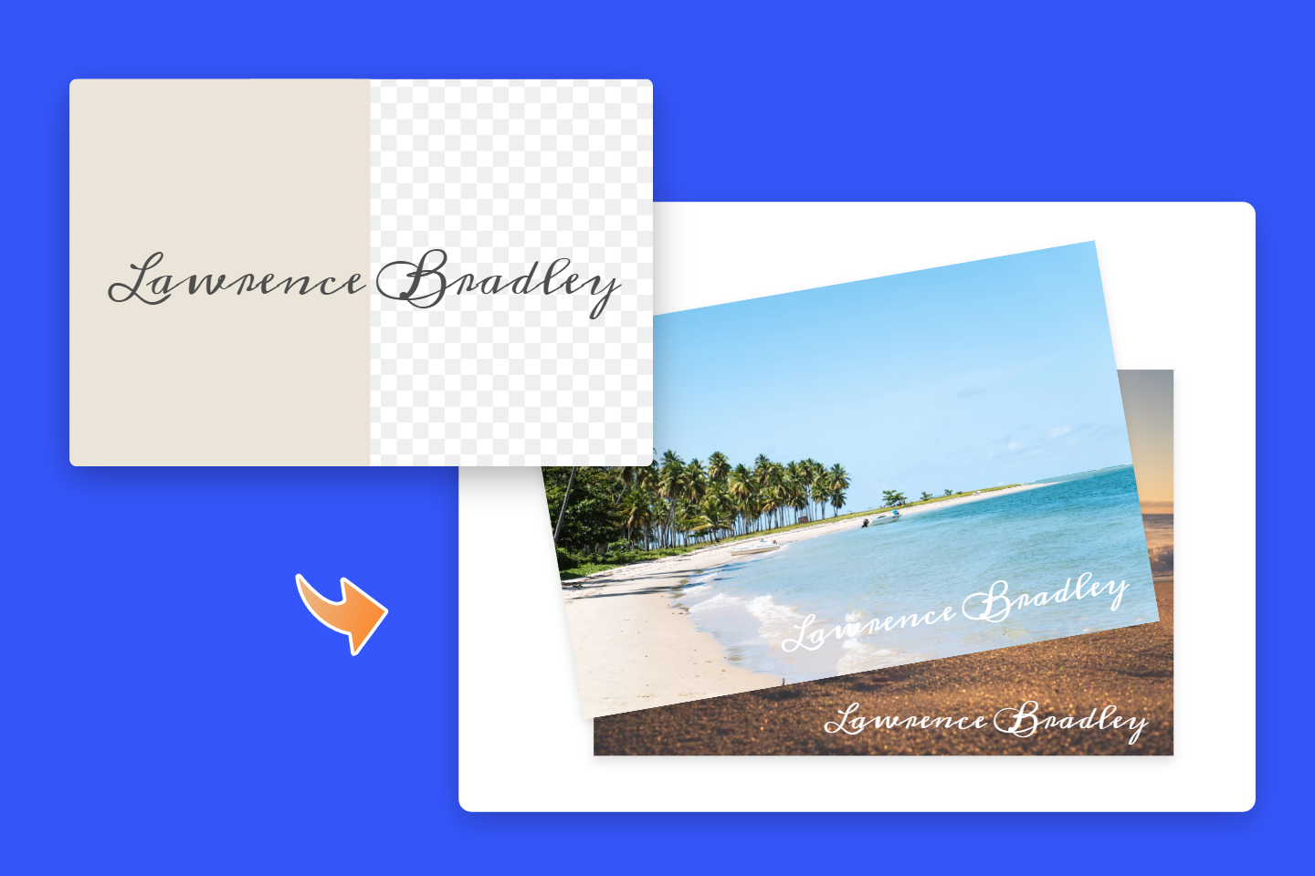 Convert signage into transparent and add to postcard
