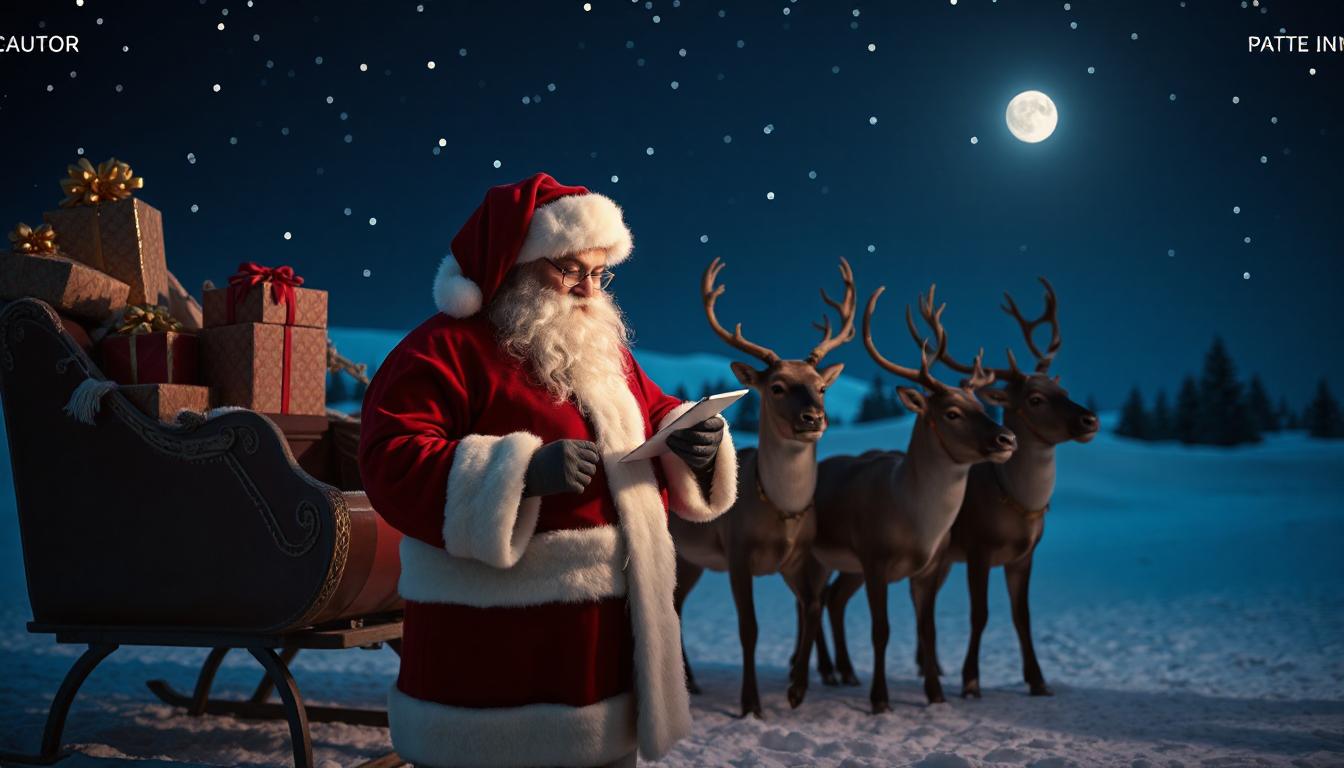 Cover of santa claus is sending gifts