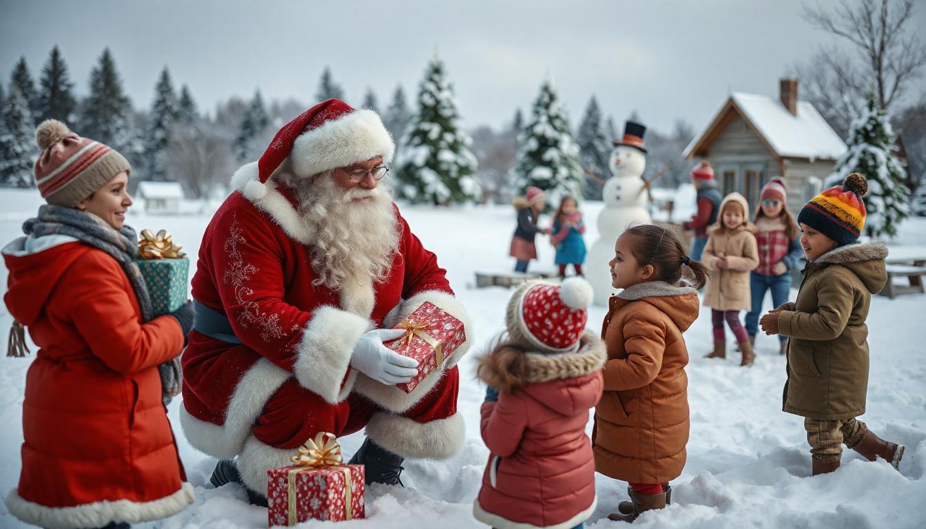 Cover of santa claus sends gifts to kids