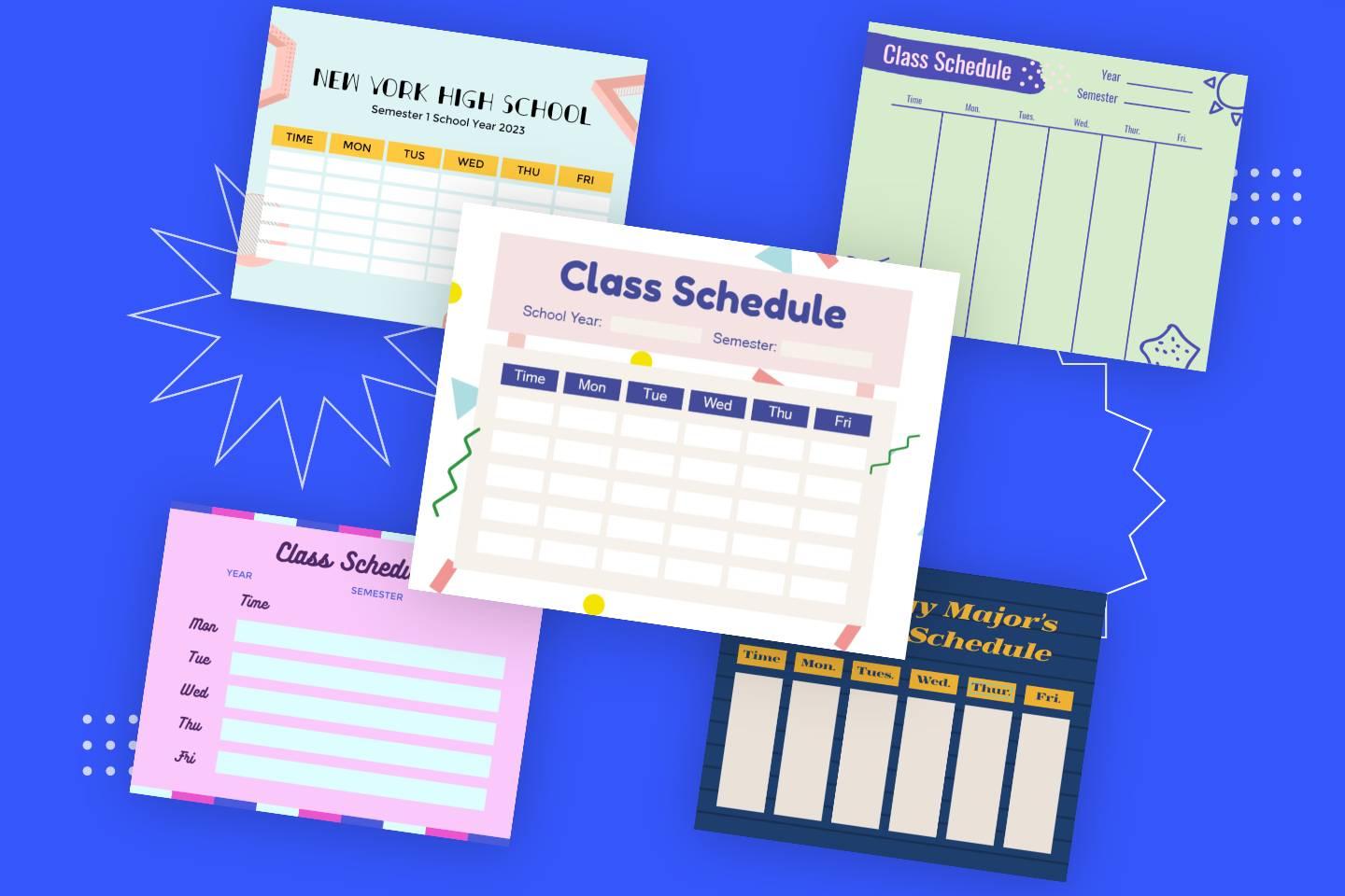 Crear Horario De Clases Crear un horario de clase con el creador gratuito de horarios escolares |  Software de diseño gráfico de Fotor