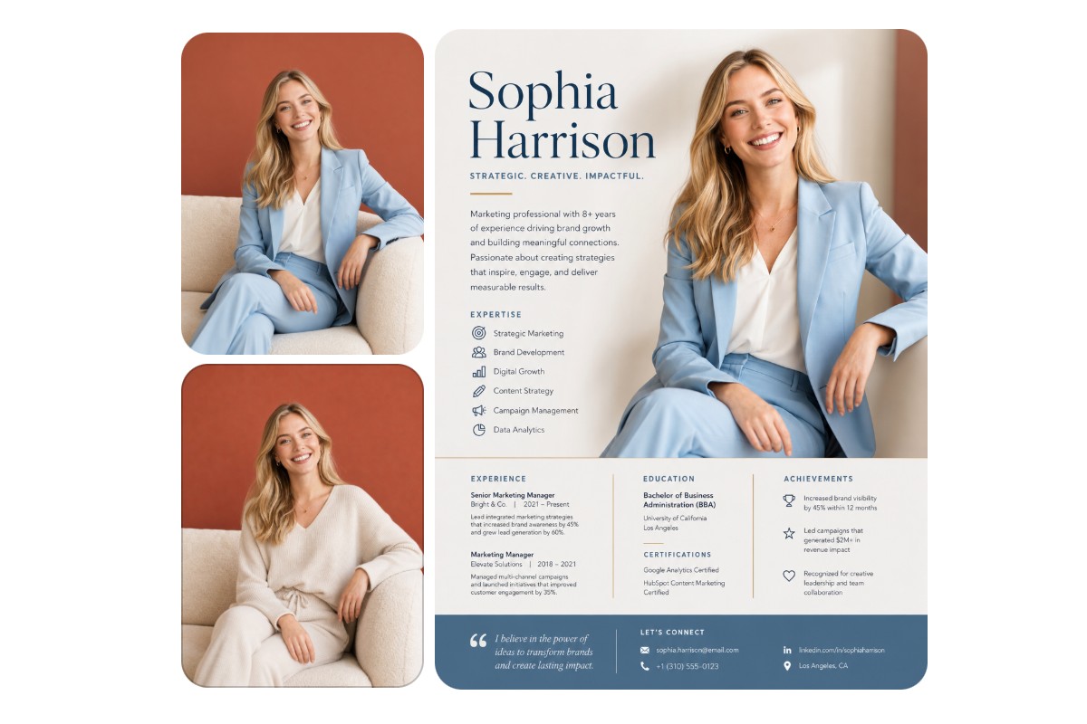 Create resume job application photos with ai suit editor