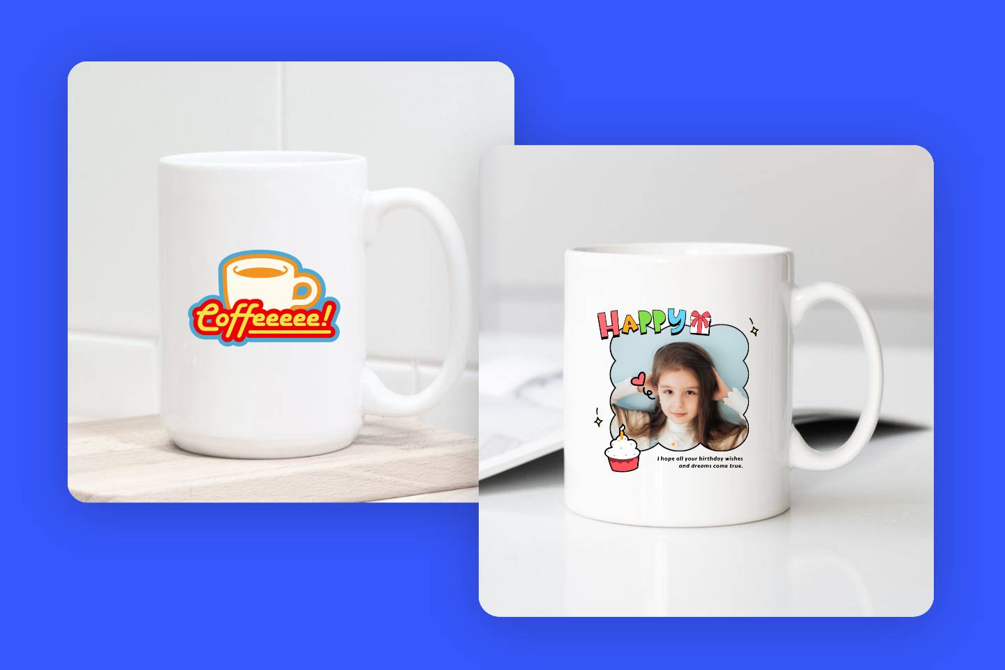 Cuffee sticker mug and girl image mug from fotor