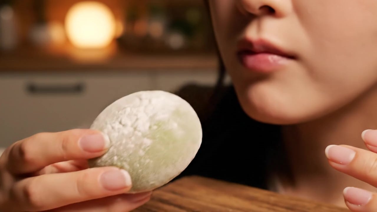 Food chewing asmr video