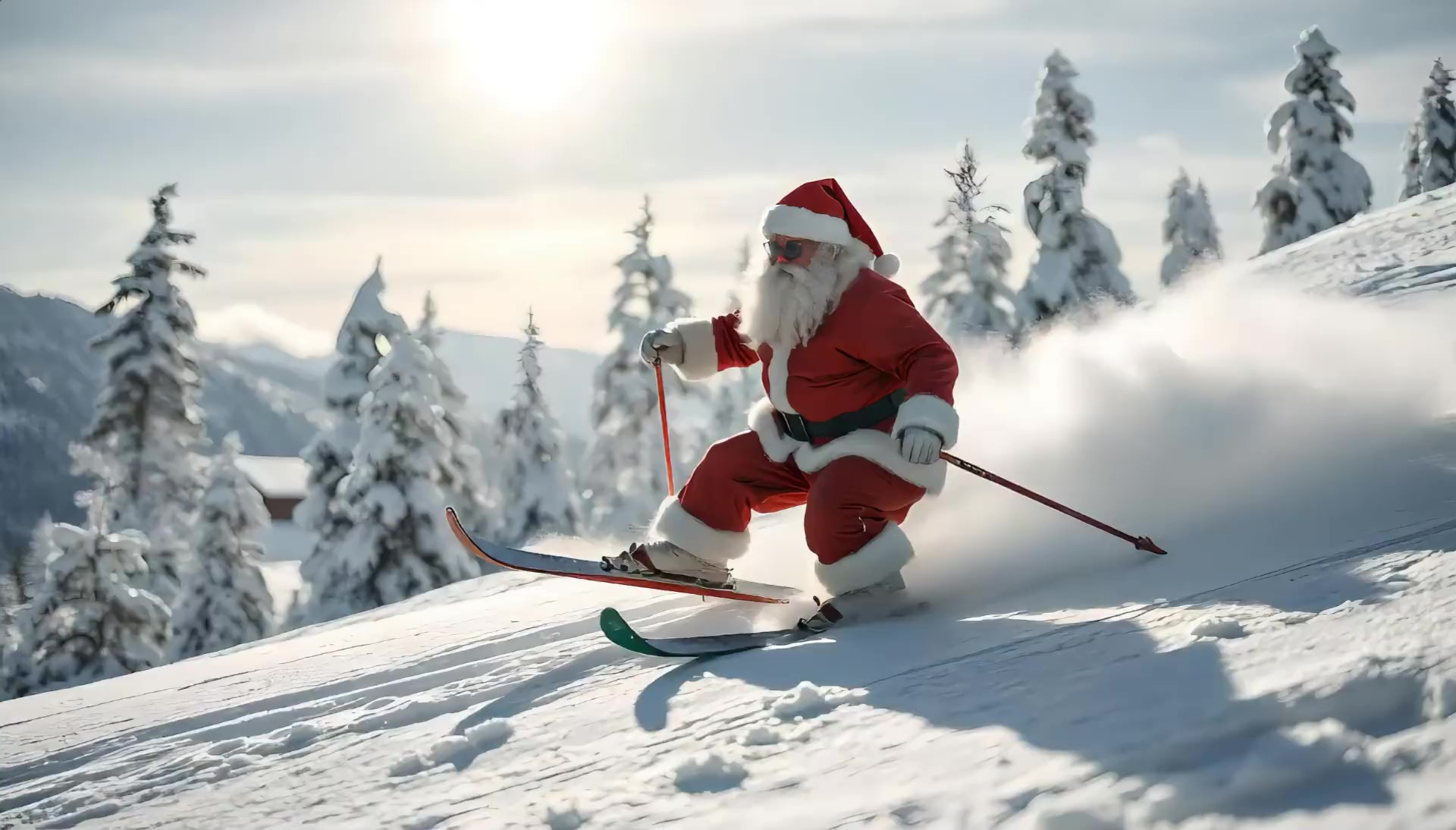 Fotor ai santa generate skiing santa claus cover image