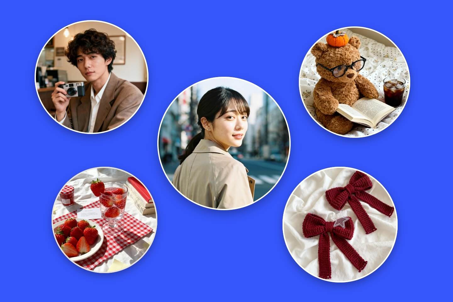 おしゃれな韓国風アイコン女の子のAI生成イメージと作成画面