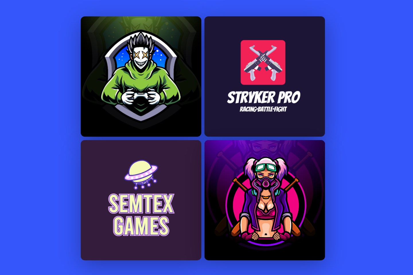 make four types of twitch logo with fotor