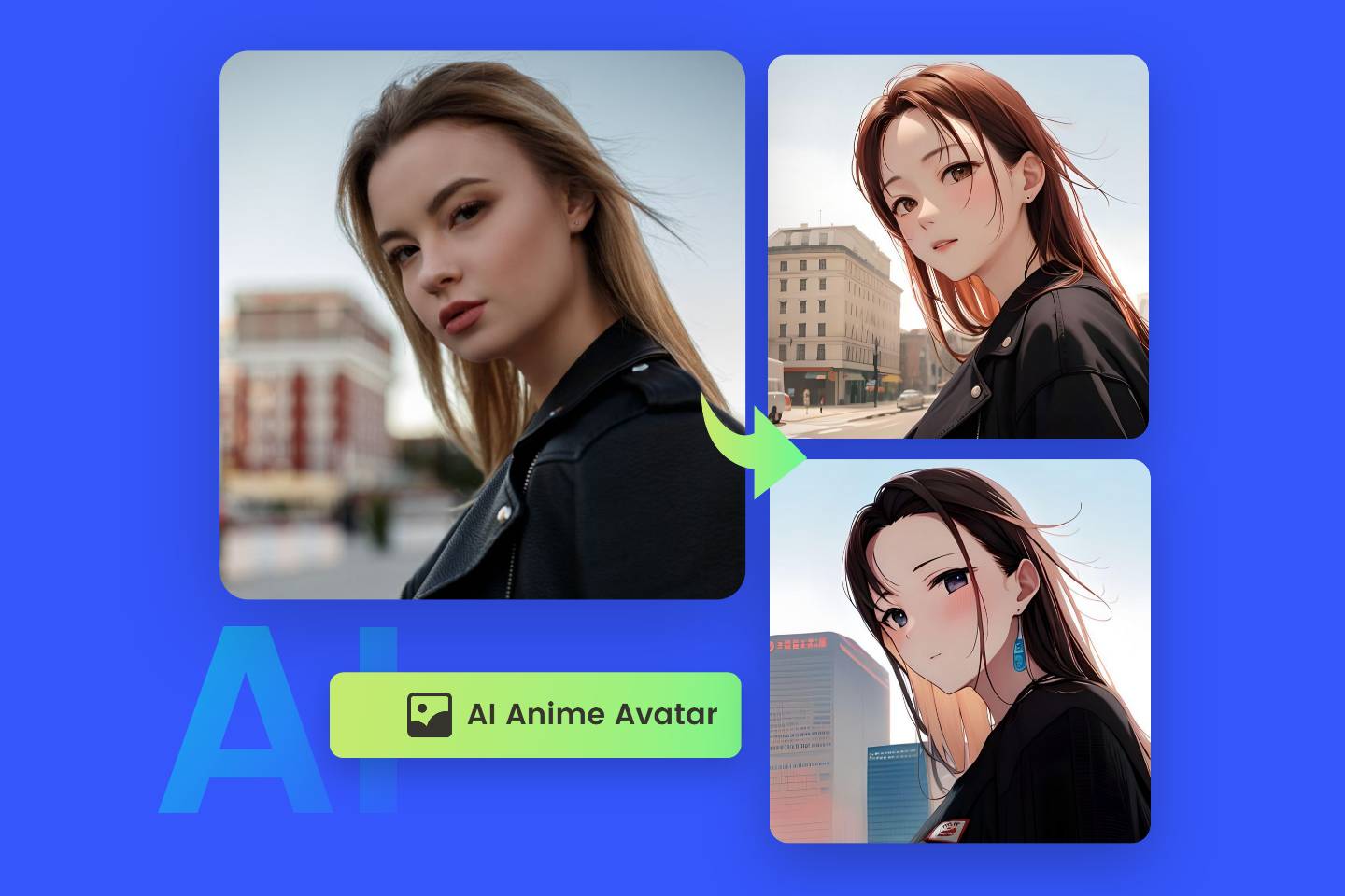 Make two female anime avatars from uploaded female image in fotor ai anime avatar maker