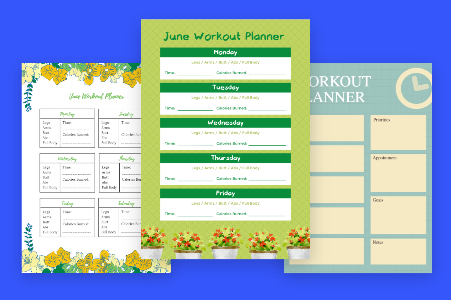 Free and customizable workout templates