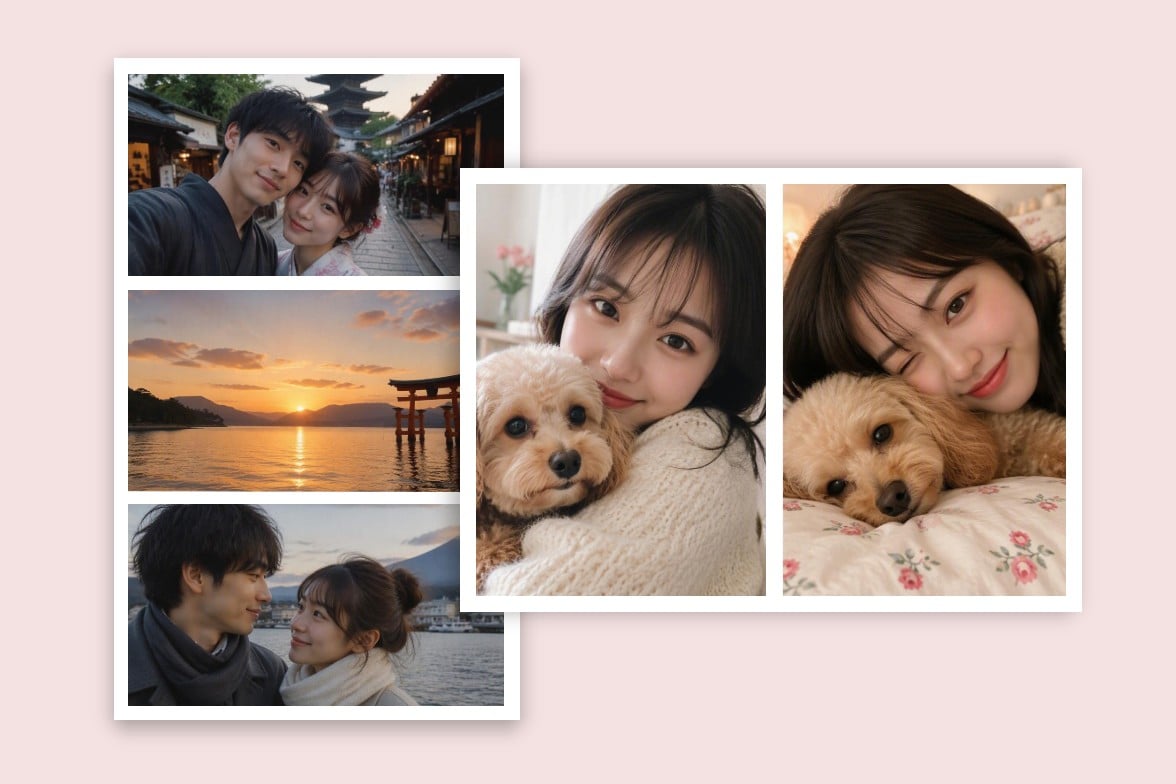 アプリなしで2枚の写真を1枚に合成