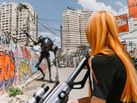 The first frame of Halloween laser battle effect