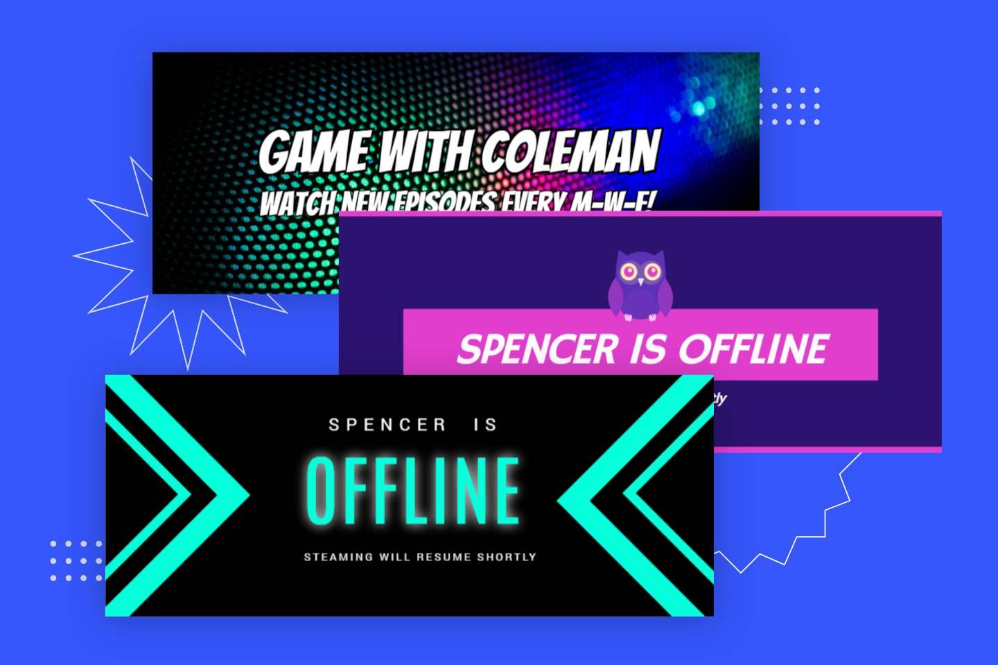 Purple Hexagon Offline Twitch Banner Template Venngage 40 OFF