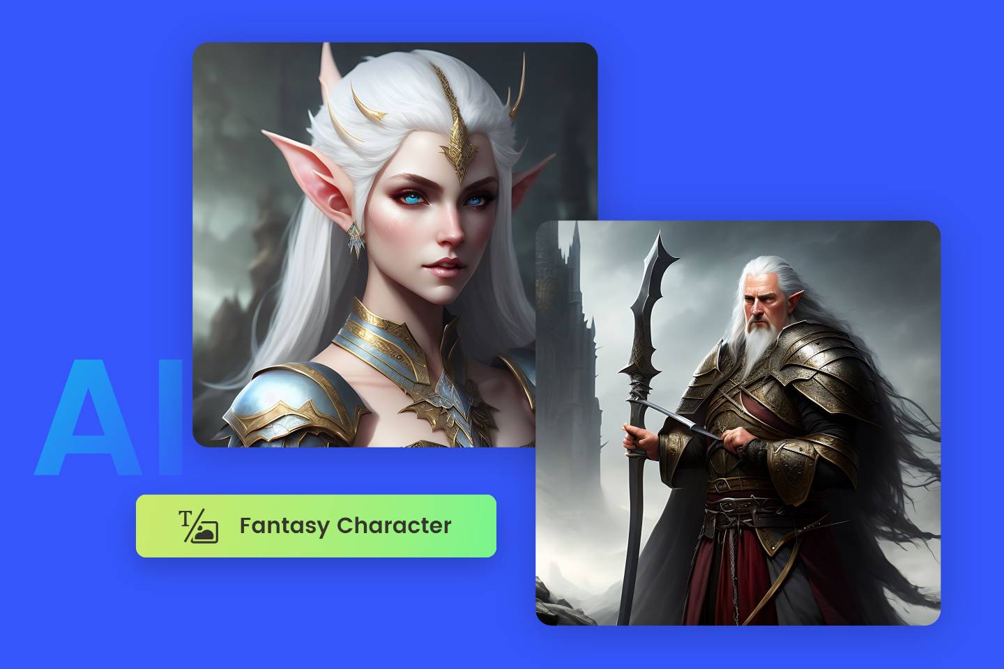 Two ai generated fantasy characters