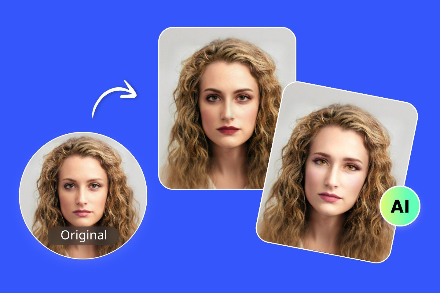 Use ai to apply different makeup looks to a girl in fotor