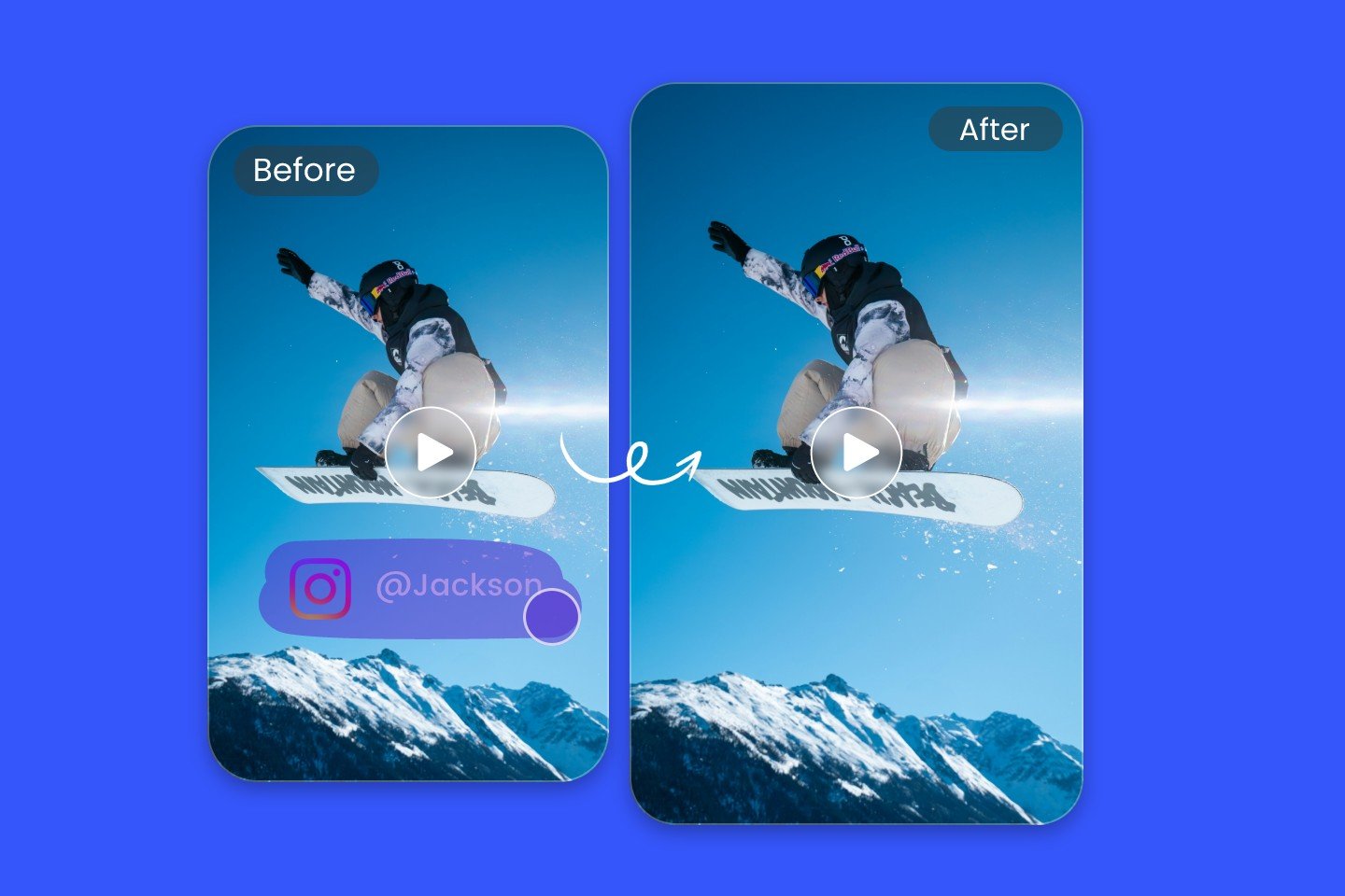 Use clipfly instagram watermark remover to brush over and clean up watermarks on ig reels