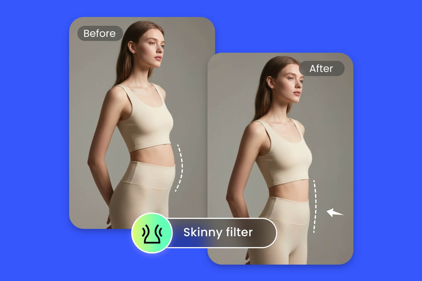 Use fotor skinny filter to lose belly fat easily