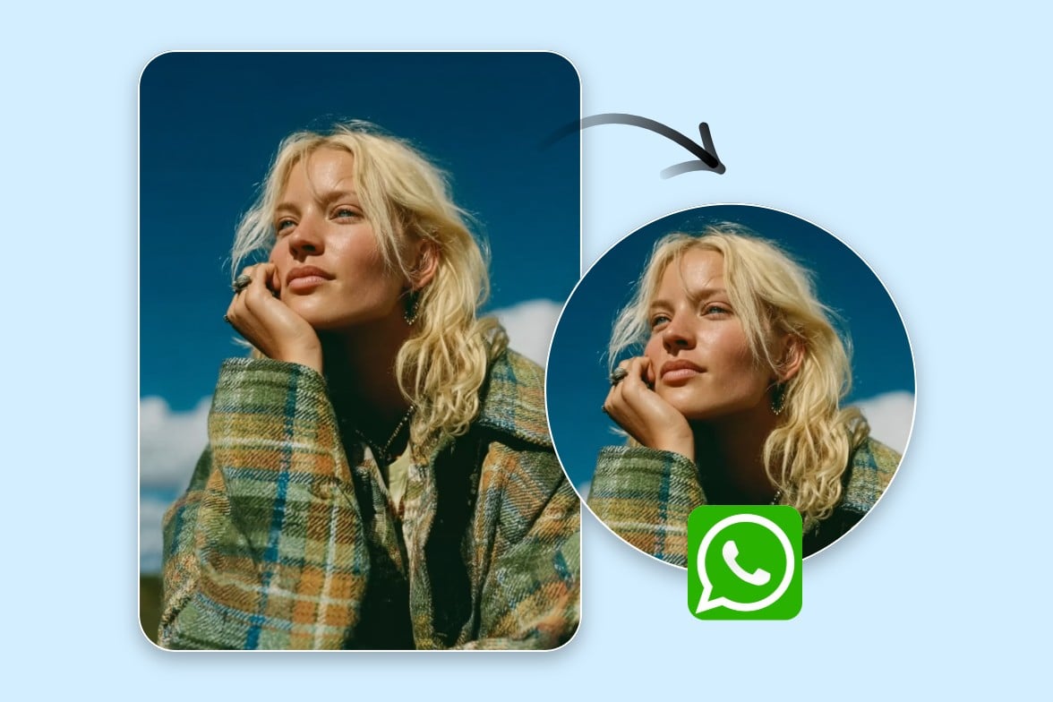 Use fotor whatsapp dp converter to resize a womans image and fit whatsapp dp size
