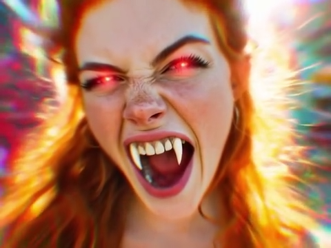 Video frame for fang reaveal Halloween filter